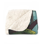 Corgi Low Poly Forest Sherpa Fleece Blanket | Dog Lover Gift
