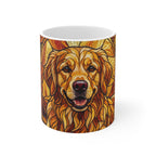 Golden Retriever Low Poly Warm Jewel Ceramic Mug 11oz | Dog Lover Gift