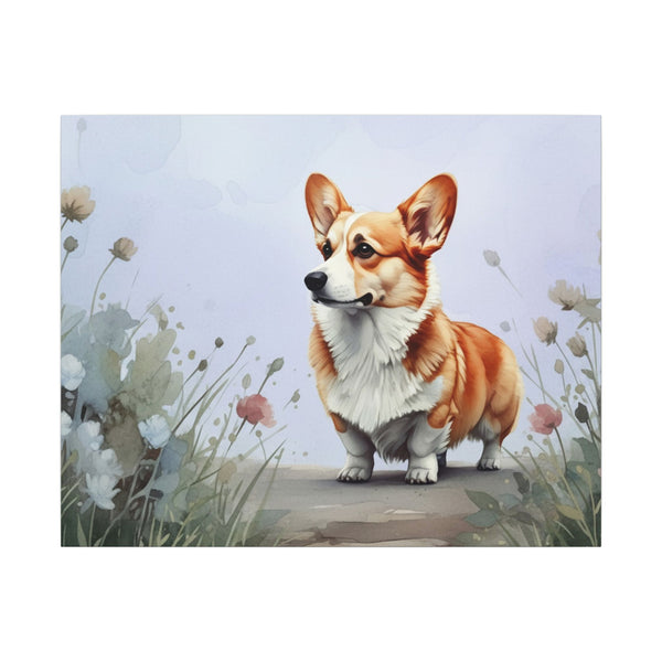 Corgi Watercolor Wall Art, Pembroke Welsh Corgi Gift, Dog Lover Decor, Pet Canvas Print, Cute Canine Home Decor, Animal Art Gift for Her Him