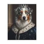 Australian Shepherd Renaissance Royal Portrait Canvas Wall Art, Regal Dog Painting, Australian Shepherd Lover Gift, Stretched Canvas