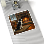 Acrylic Border Collie - Winter Hearth | Kiss-Cut Stickers