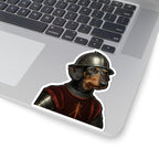 Dachshund Medieval Knight Portrait Sticker, Dog Portrait Vinyl Decal, Kiss-Cut Sticker, Dachshund Lover Gift