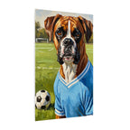 Boxer Dog Oil Painting Soccer Portrait Canvas Wall Art Decor Gift for Dog Lover