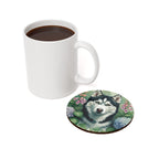 Siberian Husky Watercolor Garden Peek Drink Coaster | Premium Dog Prints | Tritan — view 4 of 6