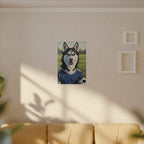 Siberian Husky Oil Painting Soccer Portrait Canvas Art | Dog Wall Decor | Pet Lover Gift for Sports Fans