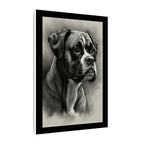 Boxer Charcoal Portrait Canvas Art, Dog Lover Gift, Boxer Mom Dad Decor, Pet Wall Art Print, Stretched Canvas