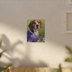 Beagle Soccer Portrait Oil Painting Canvas Print, Dog Wall Art Decor, Pet Lover Gift