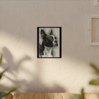 Boston Terrier Charcoal Portrait Canvas Wall Art | Dog Memorial Gift | Pet Lover Home Decor | Black & White Dog Print