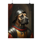 Cane Corso Medieval Knight Portrait Matte Poster, Regal Dog Art Print, Cane Corso Lover Gift, Wall Art