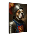 English Bulldog Medieval Knight Portrait Canvas Wall Art, Regal Dog Painting, English Bulldog Lover Gift, Stretched Canvas