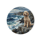 Poodle Acrylic Gallery Print Coastal Cliffside Drink Coaster | Premium Dog Prints | Tritan — primary view