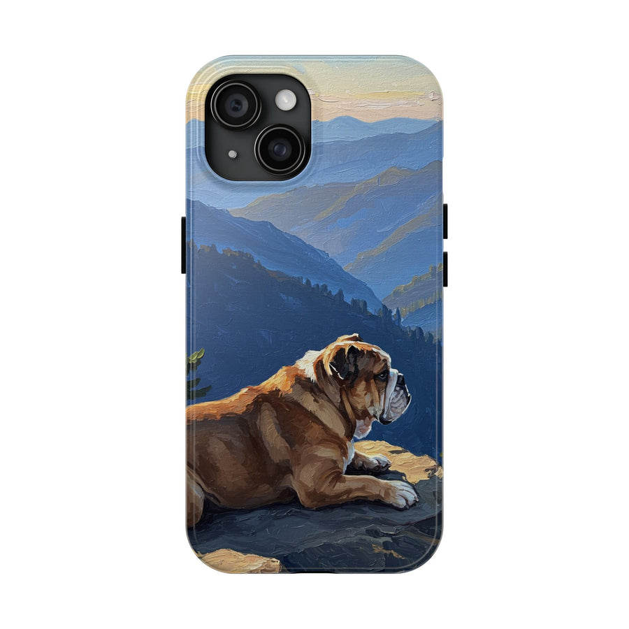 Acrylic English Bulldog - Mountain Overlook | Tough Phone Case