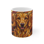Dachshund Low Poly Warm Jewel Ceramic Mug 11oz | Dog Lover Gift