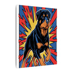 Rottweiler Comic Book Pop Art Canvas - Dynamic Halftone Style for Energetic Wall Decor