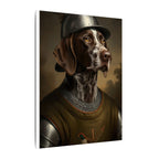 German Shorthaired Pointer Medieval Knight Portrait Canvas Wall Art, Regal Dog Painting, Stretched Canvas