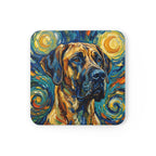 Great Dane Coaster, Post-Impressionist Oil Painting Dog Art Decor, Great Dane Gift, Dog Lover Home Decor, Pet Owner Drink Mat