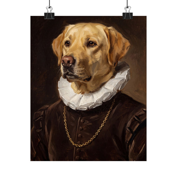 Labrador Retriever Renaissance Royal Portrait Matte Poster, Regal Dog Art Print, Labrador Retriever Lover Gift, Wall Art
