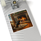 Acrylic Beagle - Winter Hearth | Kiss-Cut Stickers