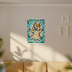 Corgi Pop Art Stretched Canvas Wall Art | Vibrant Corgi Decor Gift for Dog Lovers | Modern Pet Portrait
