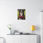 Bernese Mountain Dog Oil Painting Soccer Portrait Canvas Art | Berner Dog Gift | Pet Loss Memorial Wall Art Decor