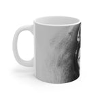 Siberian Husky Charcoal Portrait Ceramic Mug 11oz | Premium Dog Art | Tritan