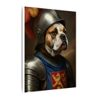 English Bulldog Medieval Knight Portrait Canvas Wall Art, Regal Dog Painting, English Bulldog Lover Gift, Stretched Canvas
