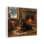 Rottweiler Painting Canvas Wall Art, Dog Lover Gift, Pet Portrait, Acrylic Original Style Print, Home Decor, Stretched Canvas