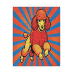 Standard Poodle Comic Art Canvas, Dynamic Pop Art Dog Print, Retro Halftone Effect Wall Decor