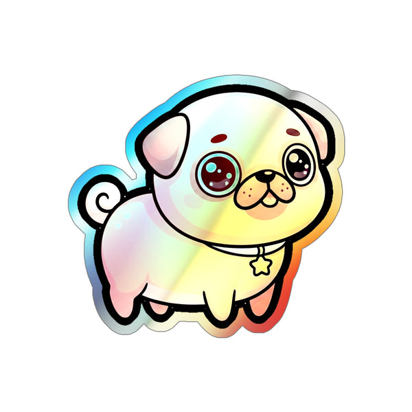 Chibi Pug Holo Sticker | Tritan
