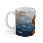 Acrylic-Style Beagle - Coastal Cliffside | Ceramic Mug 11oz