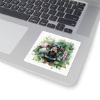 Dachshund Watercolor Garden Peek Kiss-Cut Stickers | Premium Dog Prints | Tritan
