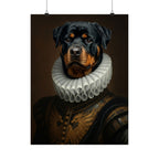Rottweiler Renaissance Royal Portrait Matte Poster, Regal Dog Art Print, Rottweiler Lover Gift, Wall Art