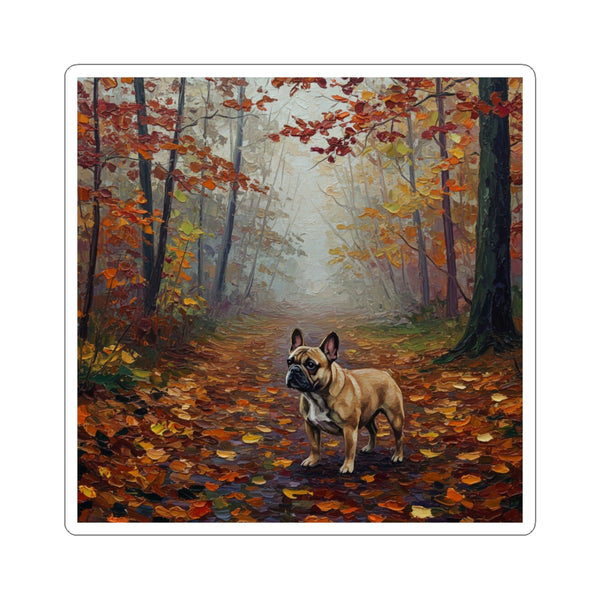 Acrylic French Bulldog - Autumn Woods | Kiss-Cut Stickers