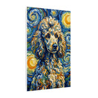 Poodle Post-Impressionist Oil Painting Wall Art, Poodle Mom Gift, Dog Lover Decor, Stretched Canvas Print