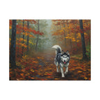 Siberian Husky Acrylic Painting Canvas Wall Art, Dog Lover Gift, Pet Portrait Print, Modern Home Decor, Stretched Canvas Art