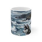 Siberian Husky Acrylic Gallery Print Coastal Cliffside Coffee Mug | Premium Dog Prints | Tritan — primary view