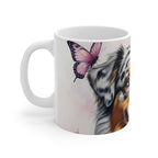 Australian Shepherd Watercolor Butterfly Bloom Coffee Mug | Premium Dog Prints | Tritan — secondary view