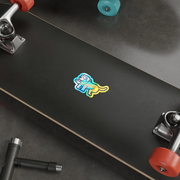 Y2K Labrador Holo Sticker | Tritan — Lifestyle View