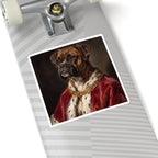 Boxer Kings & Queens Royal Portrait Sticker, Dog Portrait Vinyl Decal, Kiss-Cut Sticker, Boxer Lover Gift