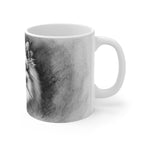 Pomeranian Charcoal Portrait Ceramic Mug 11oz | Premium Dog Art | Tritan