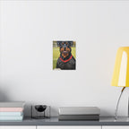 Rottweiler Oil Painting Soccer Portrait Canvas Wall Art Decor | Rottie Dog Lover Gift | Premium Pet Portrait Print