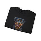 Rottweiler Sweatshirt | Painterly Dog Art Crewneck | Rottie Mom Gift | Cozy Pullover for Dog Lovers | Pet Portrait Apparel