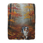 Australian Shepherd Cozy Set — 2-Piece Blanket + Mug Gift Set | Autumn Woods | Tritan