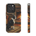 Acrylic Boston Terrier - Winter Hearth | Tough Phone Case