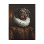 Dachshund Renaissance Royal Portrait Canvas Wall Art, Regal Dog Painting, Dachshund Lover Gift, Stretched Canvas
