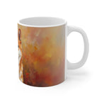 Shiba Inu Mug, Autumn Woods Acrylic-Style Dog Art Ceramic Coffee Cup, Pet Lover Gift, Home Decor