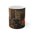 Acrylic Rottweiler - Winter Hearth | Ceramic Mug 11oz