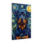Rottweiler Post-Impressionist Oil Painting Canvas Wall Art Decor | Rottie Dog Lover Gift | Premium Pet Portrait Print