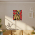 Golden Retriever Comic Pop Art Canvas - Dynamic Dog Print with Retro Halftone Style
