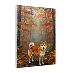 Shiba Inu Acrylic Painting Canvas Wall Art | Autumn Woods Dog Decor | Cute Shiba Gift for Dog Lovers | Pet Portrait Print